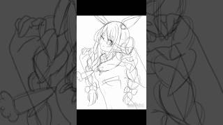 兎田ぺこらさんのラフ、描いてみた‼️︎ ︎💫続きもあります︎ ︎💫