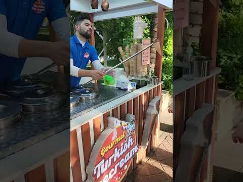 turkish ice cream trickster @ miracle gardens Dubai