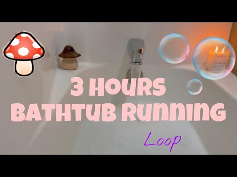 3 Hours Bubble Bath Filling then Loop - Bubbles and Candles - White Noise for Sleep 😴
