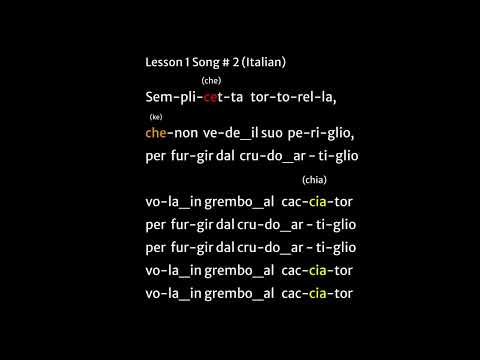 Vaccai Lesson 1 / Song # 2 / Semplicetta tortorella with easy to follow lyrics  (Soprano/Tenor)