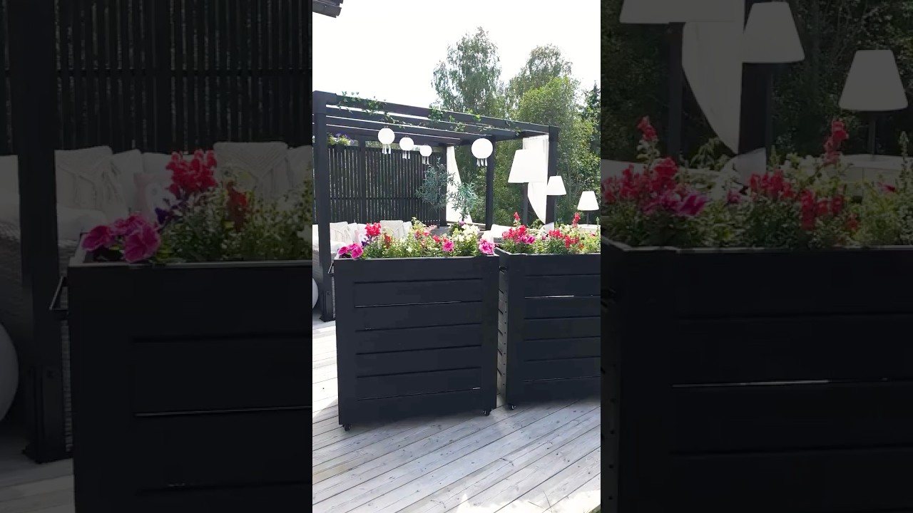 Cubic blomsterkasse m/hjul - 87×50×95 cm