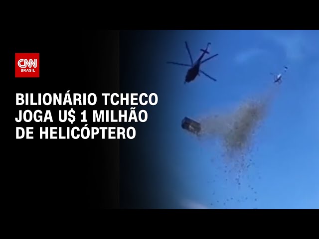 Bilionário tcheco joga 1 milhão de dólares de helicóptero