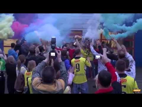 Dobeles Tenax līdzjutēji sagaida Latvijas čempionus