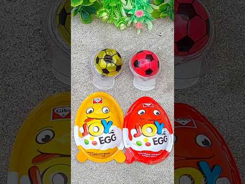 colourful 🎊 joyegg with soft football jelly 😋red & yellow fun!🌈😍#shorts#joyegg#jelly