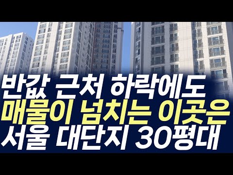 서울 대단지아파트 30평대 가격,반값 근처 하락에도 매물이 넘치…