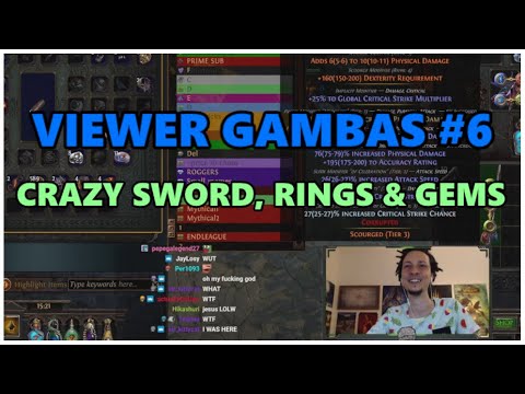 [PoE] Crazy Foil, Rings & Gems - Viewer Gambas #6 - Stream Highlights #563