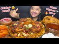 SPICY WHOLE CHICKEN CURRY WITH CHICKEN MANDI BIRYANI BOILED EGGS RAITA AND JALEBI EATING SHOW