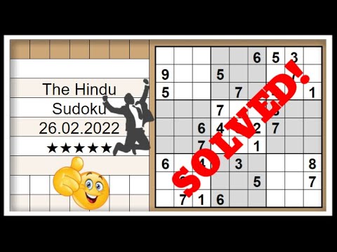 🔴🔊How to Solve The Hindu Sudoku 5 Star | Step by Step Solution | 26.02.2022| Difficulty Level  ★★★★★