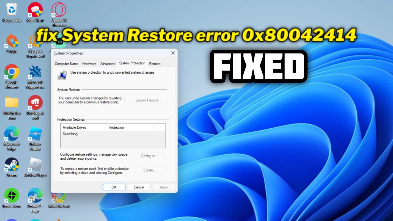 (FIXED) System Restore error 0x80042414