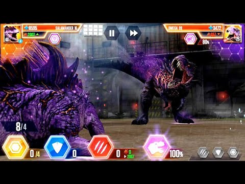 SALAMANDER 16 vs OMEGA 09!!! NEW BOSS vs BOSS BATTLES!!! (JURASSIC WORLD)