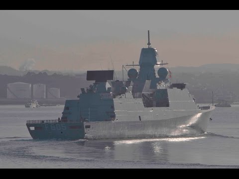ROYAL NETHERLANDS NAVY HNLMS EVERTSEN F805 LEAVES DEVONPORT AT WESTERN KINGS - 13th March 2017
