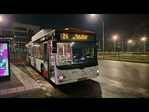 HTM lijn 24: Station Den Haag Mariahoeve - Den Haag Kijkduin | omleiding | HTM 1075 | 2022