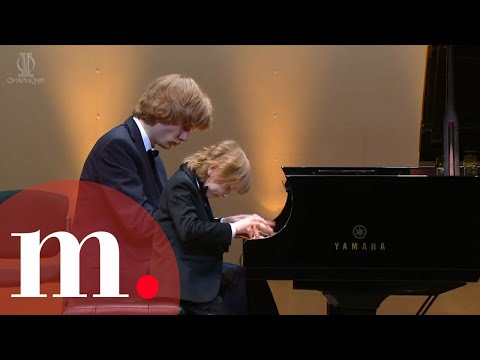 Yelisey Mysin, 10, and Ivan Bessonov, 18, perform the Mozart-Volodos Turkish March