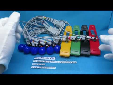 EKG 10035D+EKG 10012D+EKG 10013DCompatible Mortara ELI350 ECG Leads – 10 Leads, AHA Color, Banana