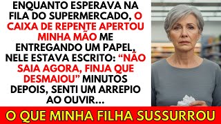O caixa do supermercado disse: "finja que desmaiou". Então ouvi minha filha falar o seu plano...