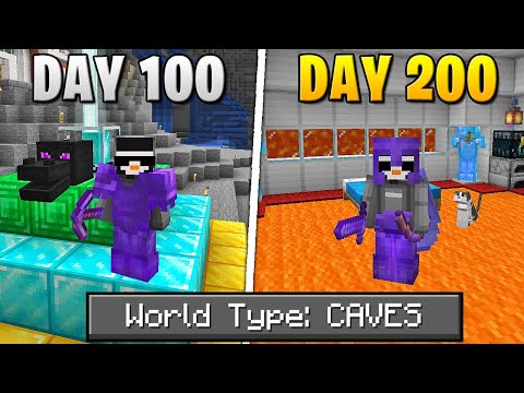 I Survived 200 Days Of Hardcore Minecraft, In A Cave Only World