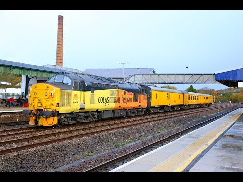 37219 on rear of 3Q52 Network Rail Test Train at Totnes    10/11/18