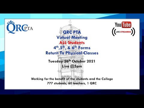 QRC PTA Meeting for 4th, 5th & 6th Formers