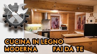 Cucina fai da te in legno (Abete) moderna e Fantastica