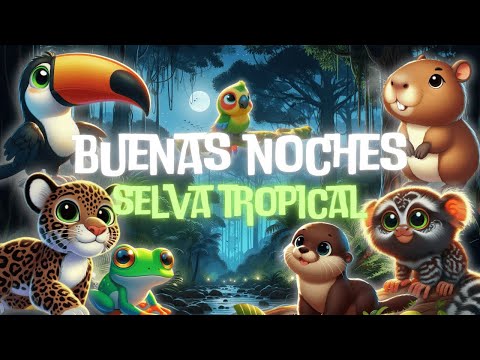 🐒 Buenas noches selva tropical 🌙 La historia para dormir DEFINITIVA para niños con sonidos