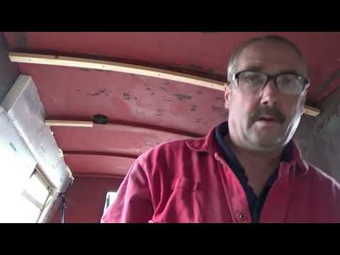 Narrowboat build and fit out . Install roof battens for insulation  boards