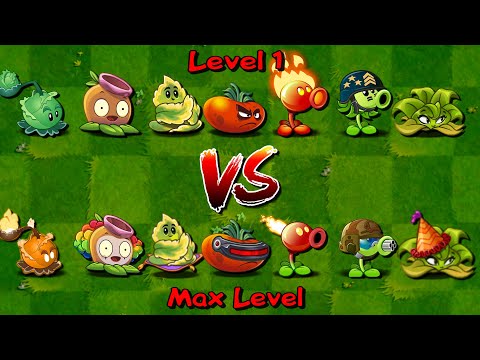 PvZ 2 Every Plant Level 1 vs Max Level - Plants vs Zombies 2 Plant vs Plant