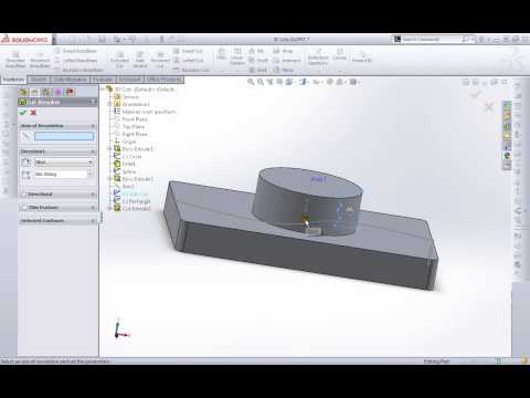 SolidWorks 2013 Fundamentals 3D Features Part 2 (CUTS) Tutorial
