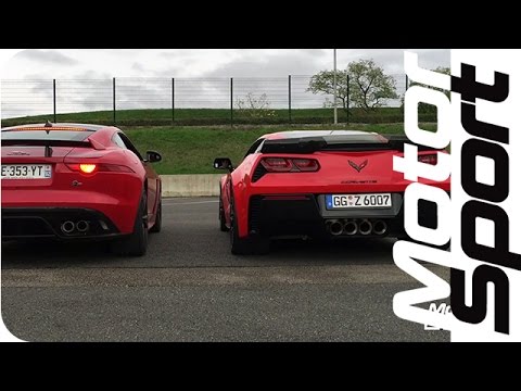 Jaguar SVR VS Corvette Z06 epic sound battle
