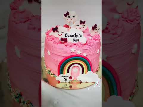 Cake decorations rainbow theme cake #cakes