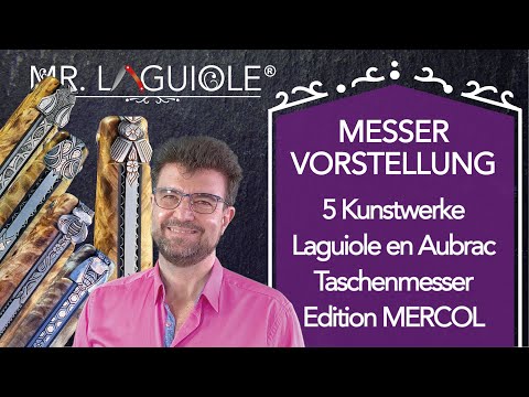 5 Kunstwerke: Laguiole Taschenmesser Edition MERCOL, Laguiole en Aubrac, Handmade in France