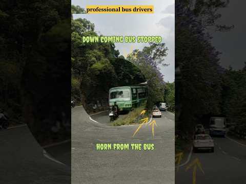 Professional bus drivers uphill and down hill driving skills #professional #bus