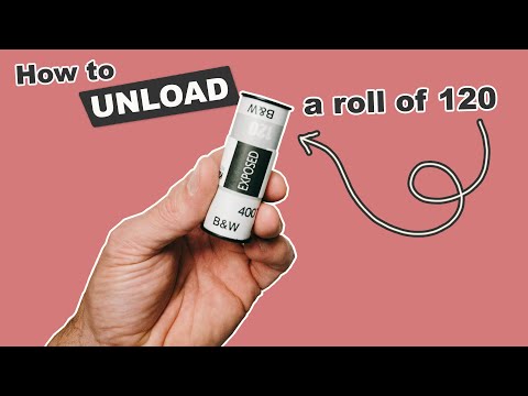 Unloading a finished roll of 120 film