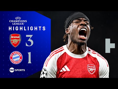 Madueke Scores First Gunners Goal 🔴 | Arsenal 3-1 Bayern Munich | UEFA Champions League Highlights