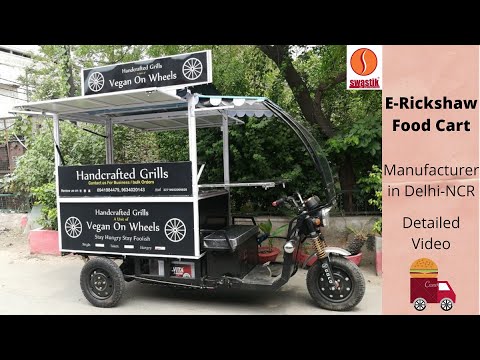 Stainless steel e rickshaw food cart, loading capacity: upto...