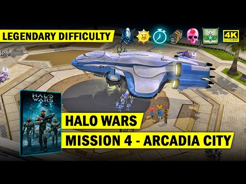 HALO WARS - MISSION 4 - ARCADIA CITY - LEGENDARY GOLD - 4K 60 FPS