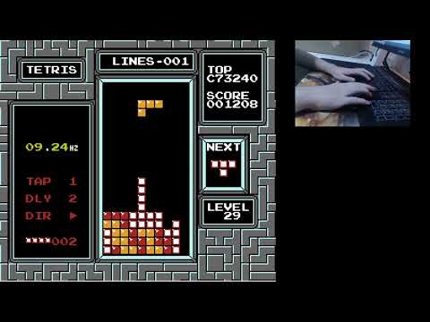 Nes Tetris tetris on a Killscreen start with DAS 38,409 points
