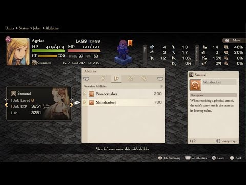 FINAL FANTASY TACTICS - Samurai stat growth and guide