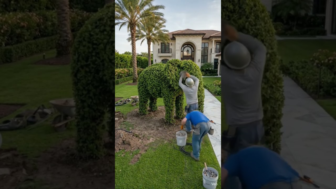From Empty Lawn to Giant Living Elephant — Insane Luxury #shorts