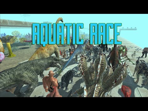 AQUATIC DINOSAUR RACE - Animal Revolt Battle Simulator