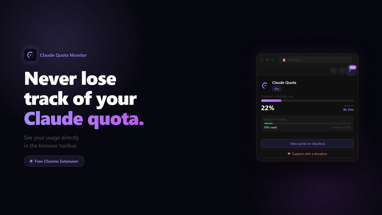 Claude Quota Monitor — Demo video