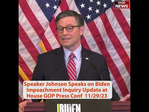 Speaker Johnson on Biden Impeachment Inquiry: GOPs for rule of law unlike Dems Trump Impeachment