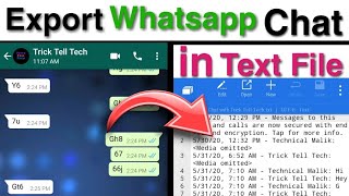 How to export & download whatsapp chat  into text file - simplest way