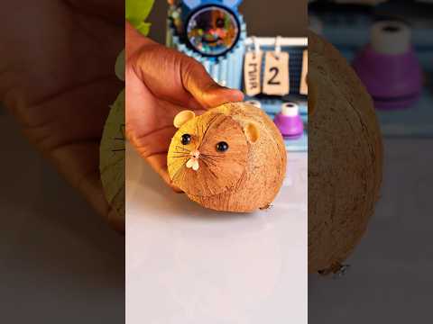 Coconut shell craft ideas simple : Make RAT #viralshorts #crafts #diy #howtomake #shorts