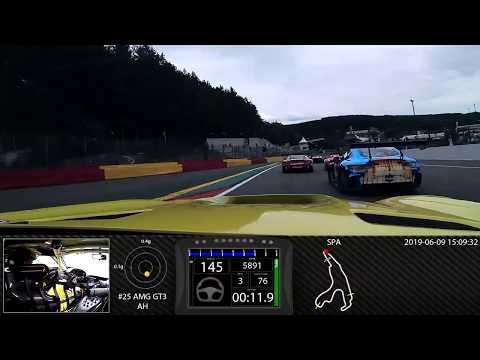 GT3 SPA Onboard Start GT Open SPA 2019, Mercedes AMG GT3 HTP Mannfilter Driver Martin Konrad