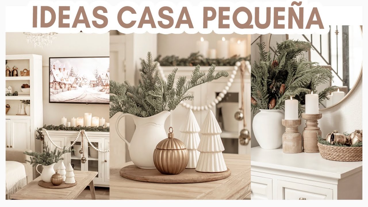 🌲IDEAS DECORACIÓN NAVIDEÑA CASA PEQUEÑA/ Decoración fácil y elegante/ COMO DECORAR NAVIDAD 2024 DIY