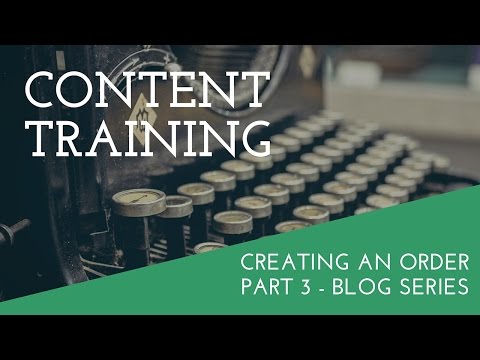 Creating an Order Part 3 - Blog Series