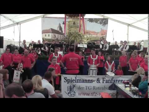 Spielmanns- und Fanfarenzug Rotenburg beim Festzug in Lispenhausen am 12.10.2014