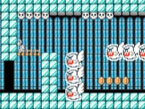 SSW 4-2 Chilly Hallway Chase ⚡️ by Aiji ⚡️ SUPER MARIO MAKER Raw GAMEPLAY