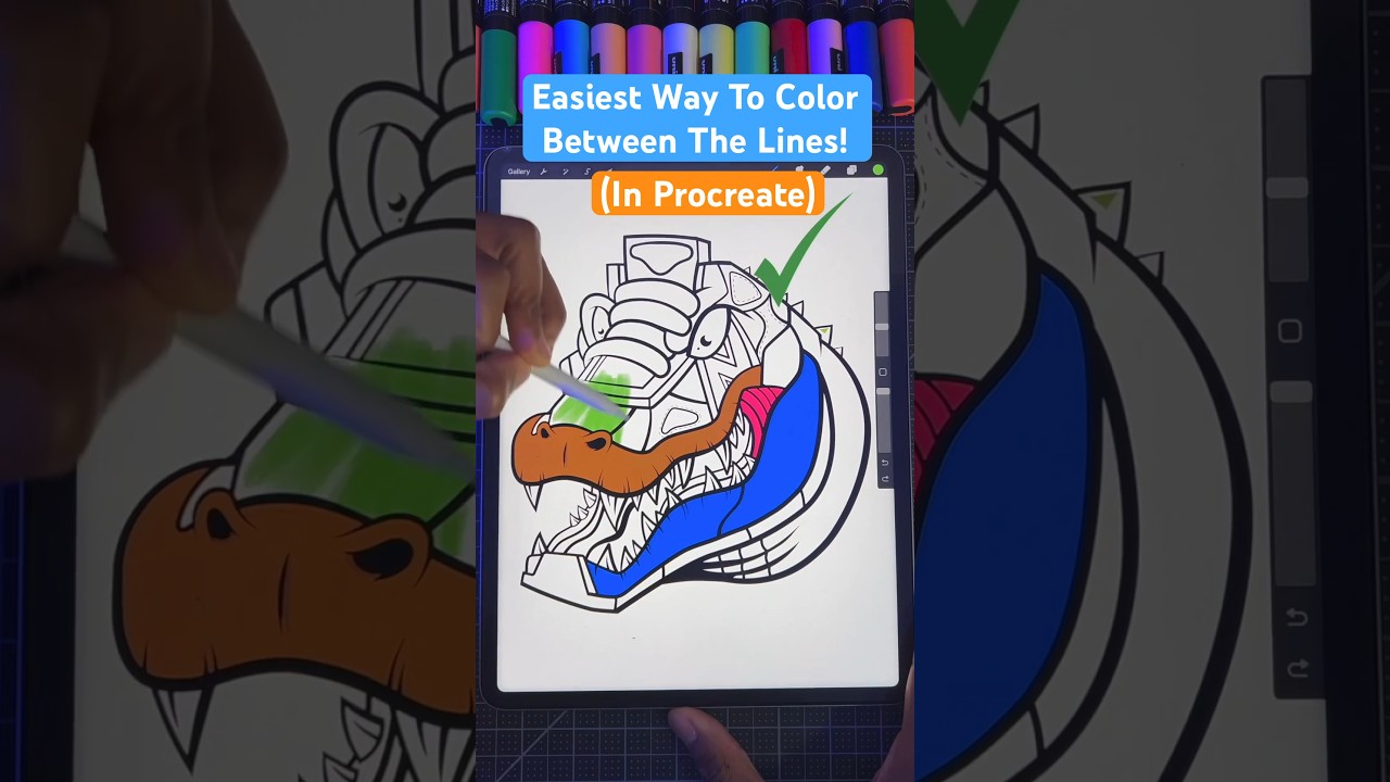 Do THIS to color between the lines in Procreate ! 😍 #procreatetutorial #digitalart #shorts