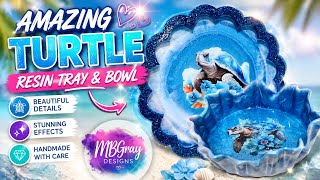 Amazing Turtle Resin Tray & Bowl DIY 🐢✨ Ocean Inspired Resin Art
